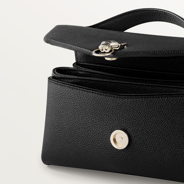 ナノ バッグ パンテール グラフィック  ブラック グレイン カーフスキン、ゴールドフィニッシュ