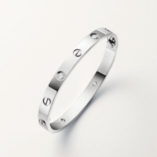 <span class='lovefont'>A </span> ブレスレット、クラシックモデル、ダイヤモンド4石 ホワイトゴールド、ダイヤモンド