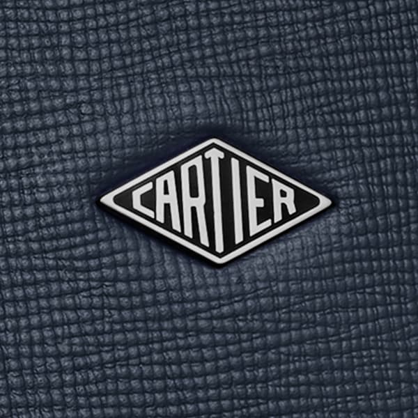 スリム ブリーフケース ロザンジュ  ネイビーブルー グレイン カーフスキン、パラジウムフィニッシュ、エナメル