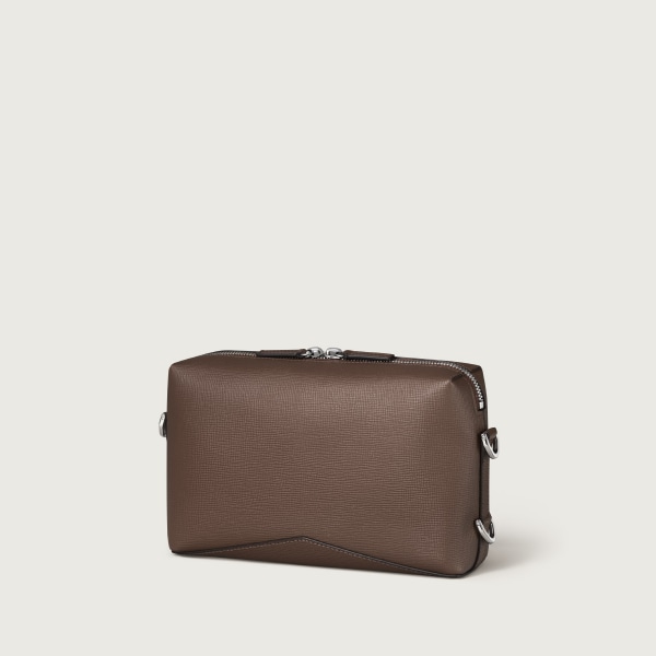 ロザンジュ バッグ ペッパーグレー グレインド カーフスキン、パラジウムフィニッシュ＆エナメル