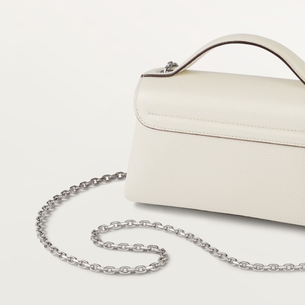 ナノ バッグ パンテール グラフィック  ソルトホワイト グレインド カーフスキン、パラジウムフィニッシュ