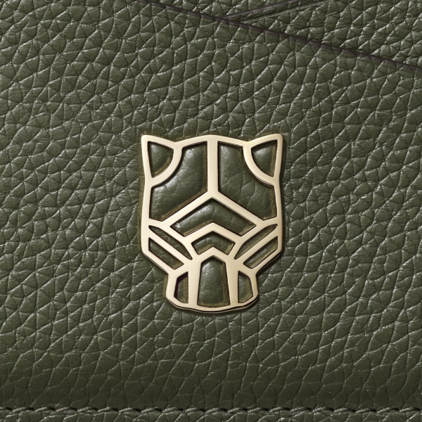 カードホルダー 
パンテール グラフィック  グリーンティー グレインド カーフスキン、ゴールドフィニッシュ 