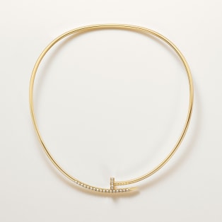 ジュスト アン クル トルク ネックレス、スモールモデル、リバースセッティング ダイヤモンド、ダイヤモンド イエローゴールド、ダイヤモンド