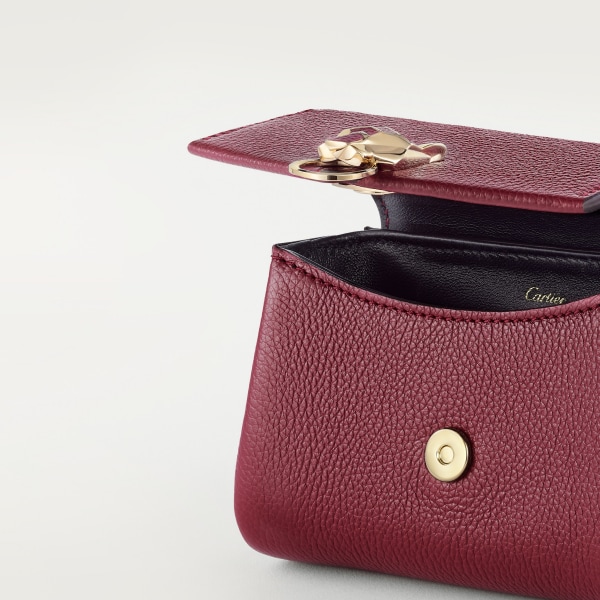 パンテール ドゥ カルティエ チェーンバッグ マイクロ ボルドーカラー カーフスキン、ゴールドフィニッシュ