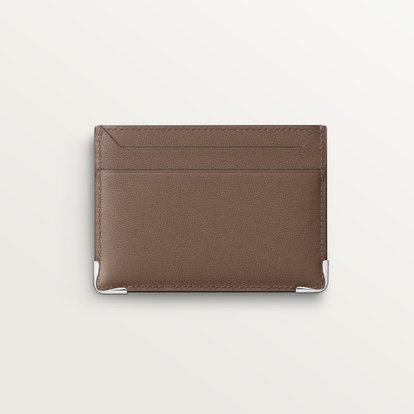 マスト カードホルダー  デボス加工 ペッパーグレー カーフレザー、ゴドロンモチーフ、エンボス加工 パラジウムフィニッシュ 