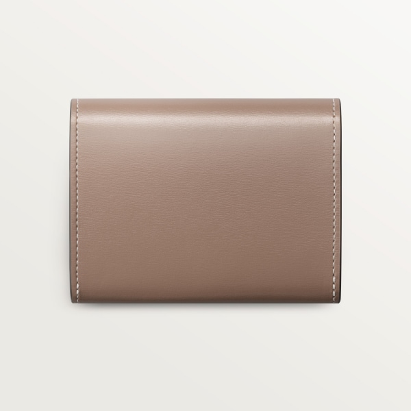 ウォレット パンテール  クレイカラー グレインド カーフスキン、ゴールドフィニッシュ