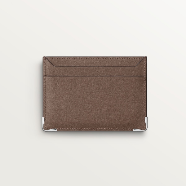 カード ホルダー マスト  デボス加工 ペッパーグレー カーフレザー、ゴドロンモチーフ、エンボス加工 パラジウムフィニッシュ 