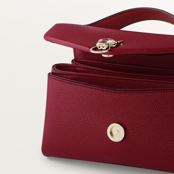 バッグ パンテール グラフィック  ボルドーカラー グレインド カーフスキン、ゴールドフィニッシュ