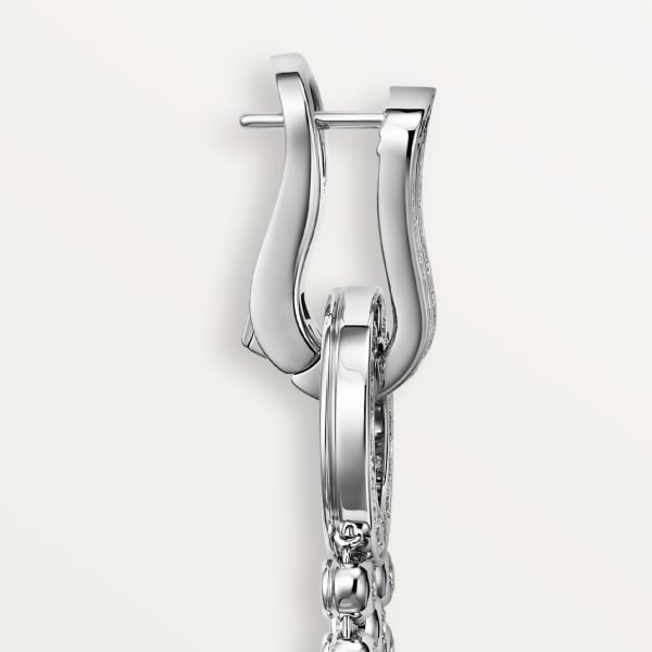 アグラフ イヤリング、ブリリアントカット ダイヤモンド、パヴェセッティング ホワイトゴールド、ダイヤモンド