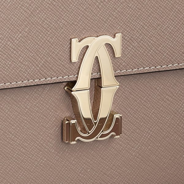 ミニ バッグ C ドゥ カルティエ  クレイカラー テクスチャード カーフスキン、ゴールドフィニッシュ