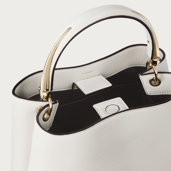 スモール バッグ 
パンテール ドゥーブル  ソルトホワイト カーフスキン、ゴールドフィニッシュ