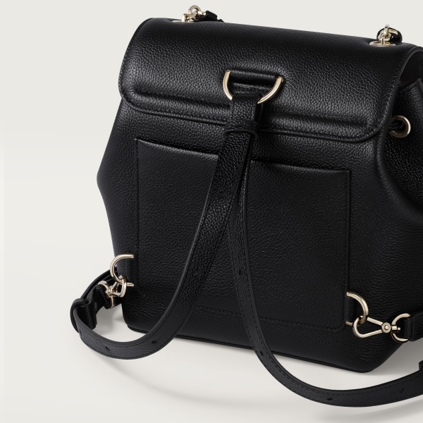 バックパック パンテール グラフィック  ブラック グレイン カーフスキン、ゴールドフィニッシュ