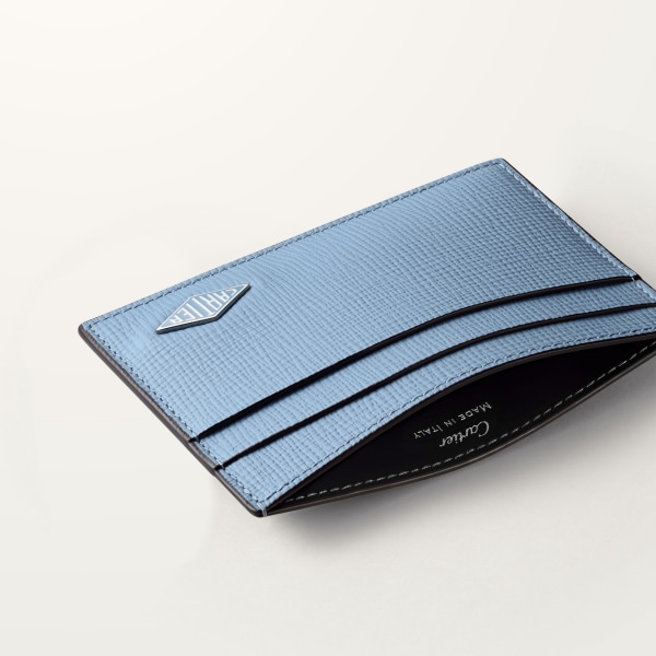 カード ホルダー 
ロザンジュ  スカイブルー グレインド カーフスキン、スカイブルー エナメル＆パラジウムフィニッシュ