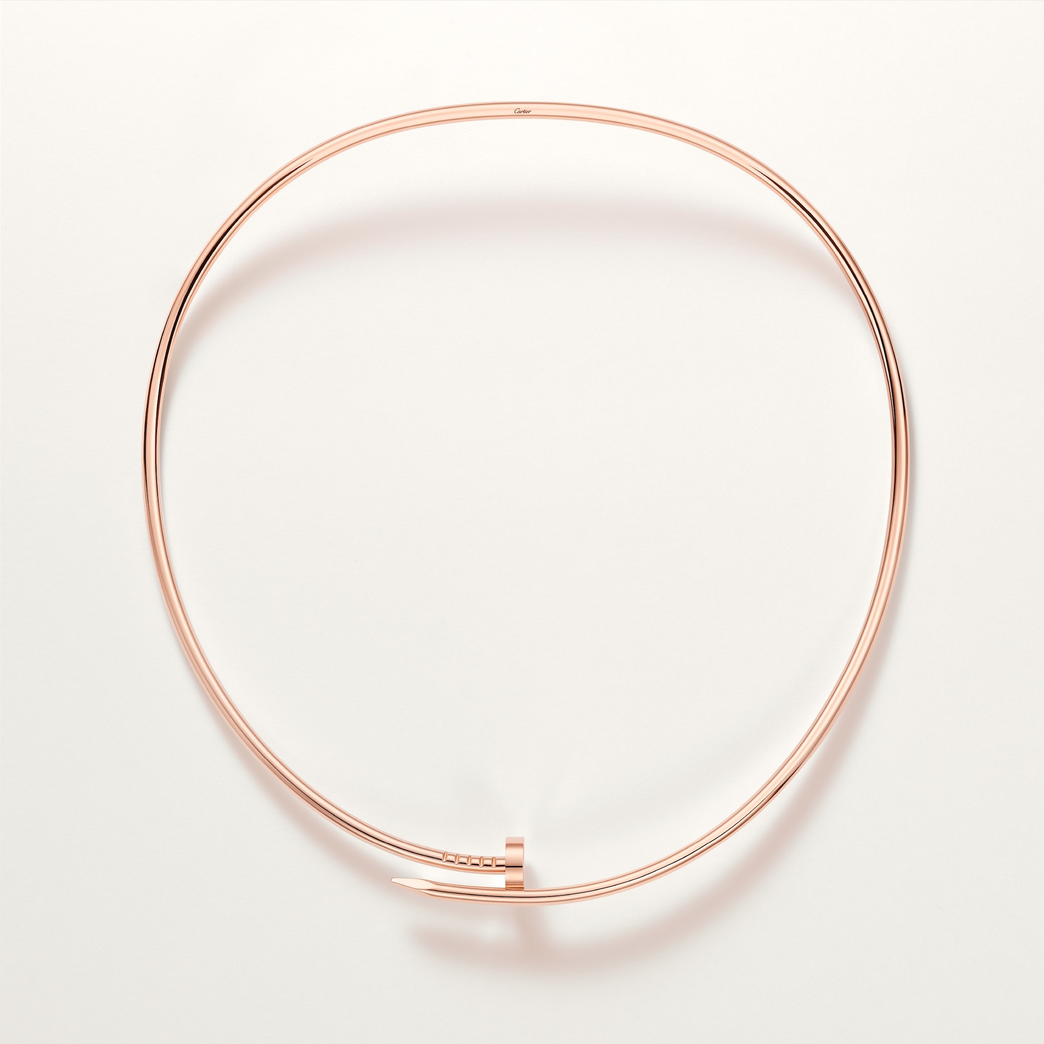 ジュスト アン クル トルク ネックレス、スモールモデル、リバースセッティング ダイヤモンド、ダイヤモンドピンクゴールド、ダイヤモンド