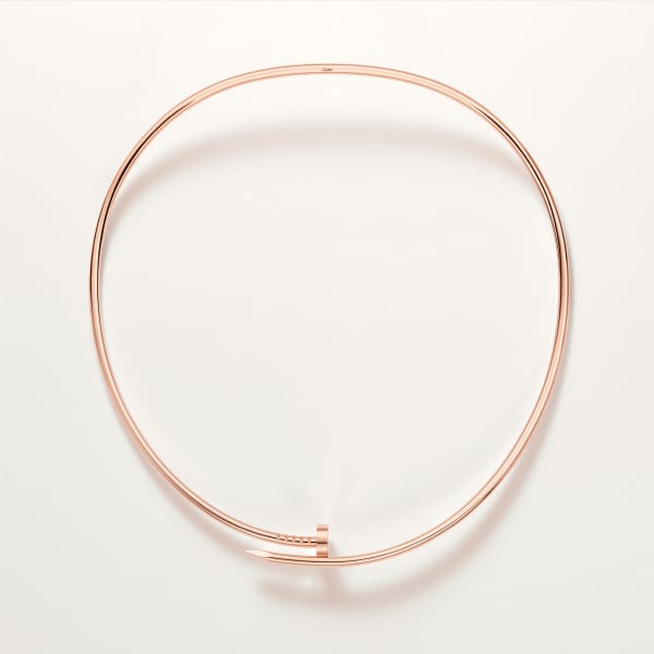 ジュスト アン クル トルク ネックレス、スモールモデル、リバースセッティング ダイヤモンド、ダイヤモンド ピンクゴールド、ダイヤモンド