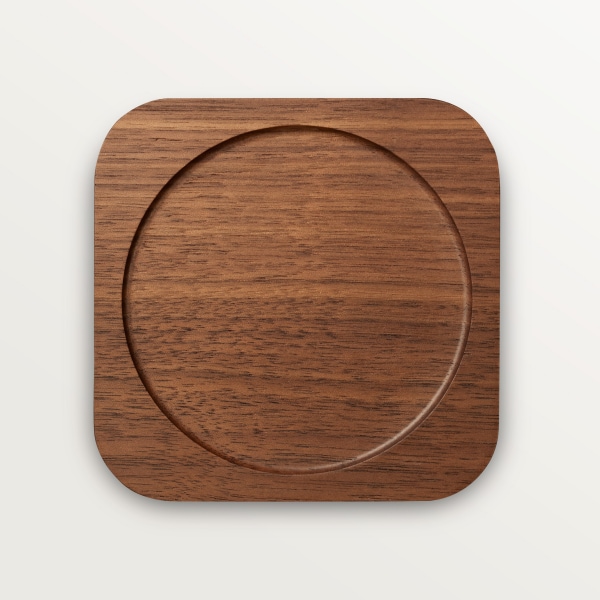 サントス ドゥ カルティエ 2グラス＆2コースター セット クリスタル、ウォルナットウッド