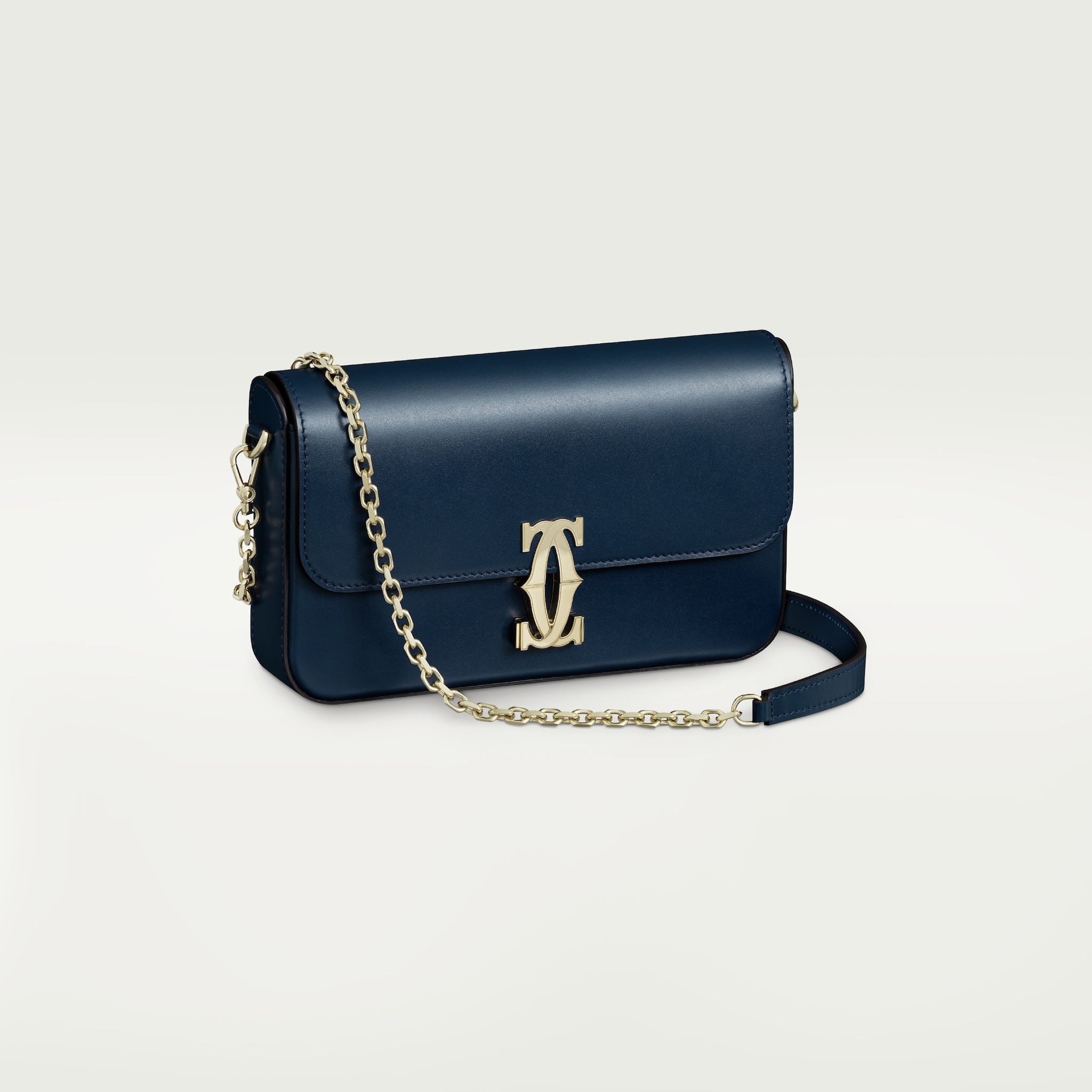 CRL1002460 - C ドゥ カルティエ ミニ チェーンバッグ - ミッドナイトブルー カーフスキン、ゴールド フィニッシュ - Cartier