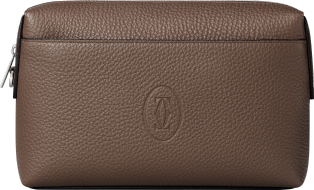 マスト ポーチ  ペッパーグレー カーフスキン、パラジウムフィニッシュ