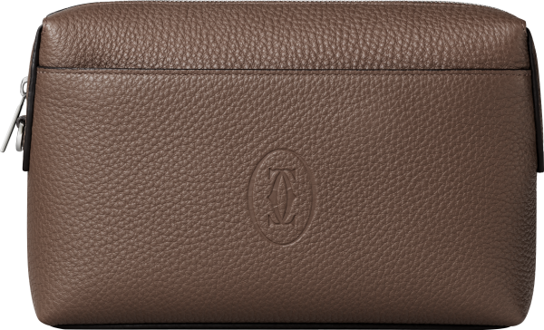 マスト ポーチ  ペッパーグレー カーフスキン、パラジウムフィニッシュ