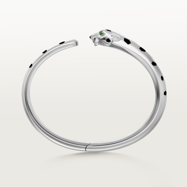 パンテール ドゥ カルティエ ブレスレット、ミディアムモデル ホワイトゴールド、ツァボライトガーネット、オニキス