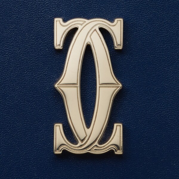 C ドゥ カルティエ シンプル カードホルダー ミッドナイトブルー カーフスキン、ゴールド フィニッシュ