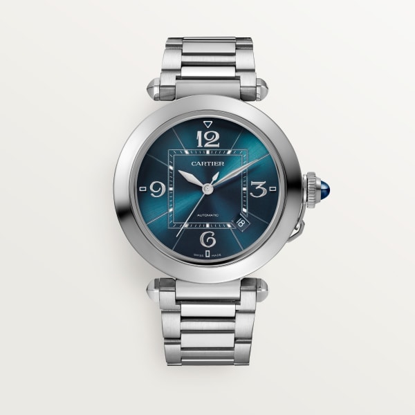 パシャ ドゥ カルティエ ウォッチ 41mm、自動巻きムーブメント、スティール、レザー＆スティール製インターチェンジャブルストラップ