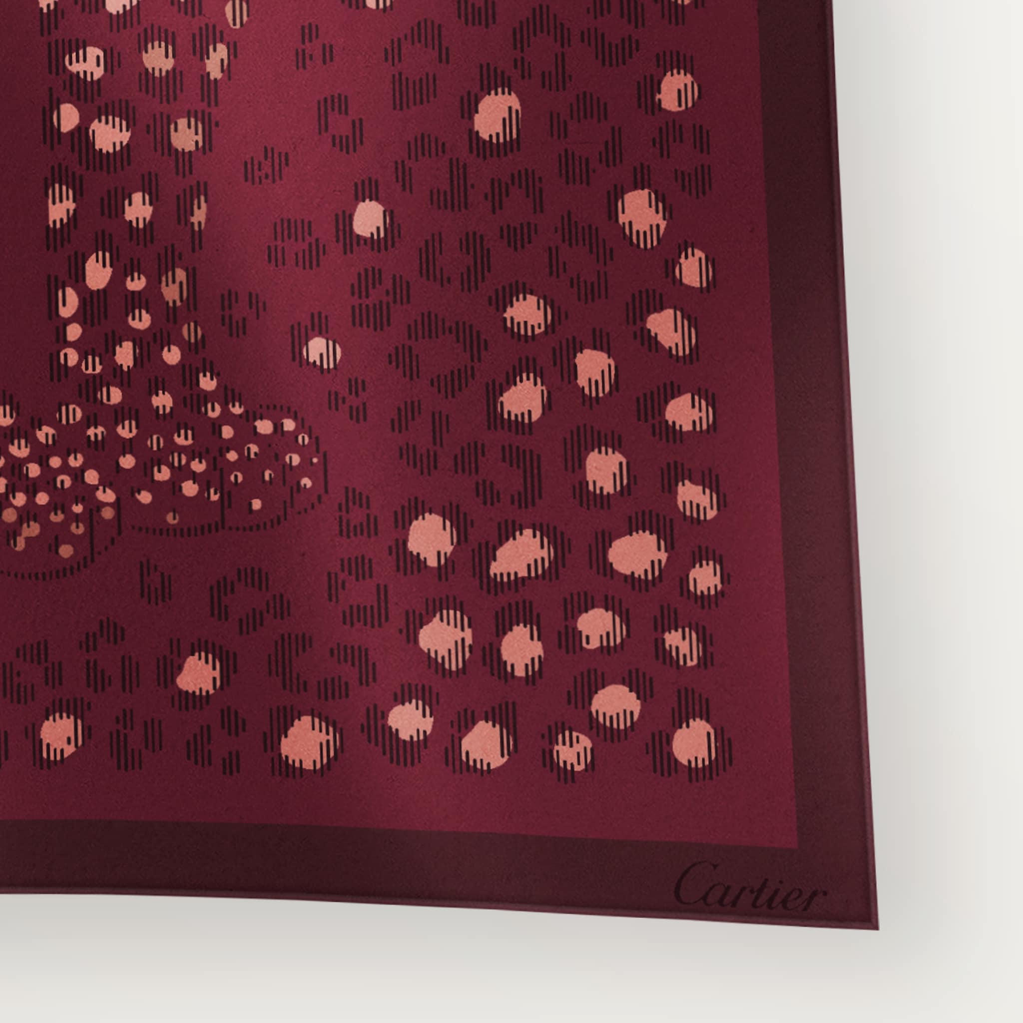 パンテール ドット スクエア スカーフ 90グレープ シルクツイル