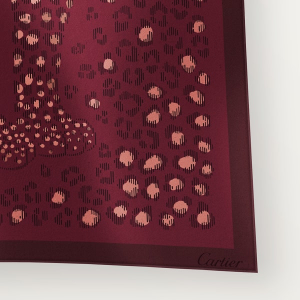 パンテール ドット スクエア スカーフ 90 グレープ シルクツイル