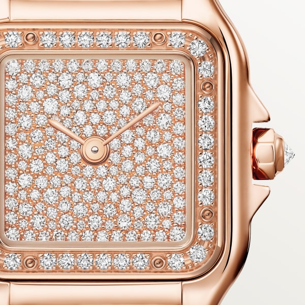 パンテール ドゥ カルティエ ウォッチ スモールモデル、クォーツムーブメント、ピンクゴールド、ダイヤモンド