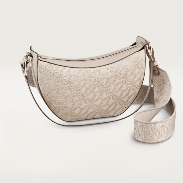 ホーボーバッグ C ドゥ カルティエ  ベージュ テクスチャー カーフスキン、刺繍入り、ゴールドフィニッシュ