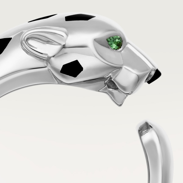 パンテール ドゥ カルティエ リング、ミディアムモデル ホワイトゴールド、ツァボライトガーネット、ラッカー