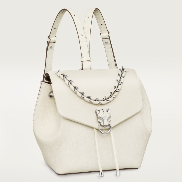 バックパック パンテール グラフィック  ソルトホワイト グレインド カーフスキン、パラジウムフィニッシュ