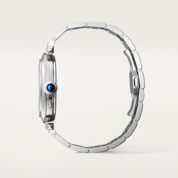 パシャ ドゥ カルティエ ウォッチ 41mm、自動巻き、スティール、（交換可能）メタルとレザーストラップ