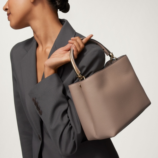 ミディアム バッグ 
パンテール ドゥーブル  クレイカラー グレインド カーフスキン