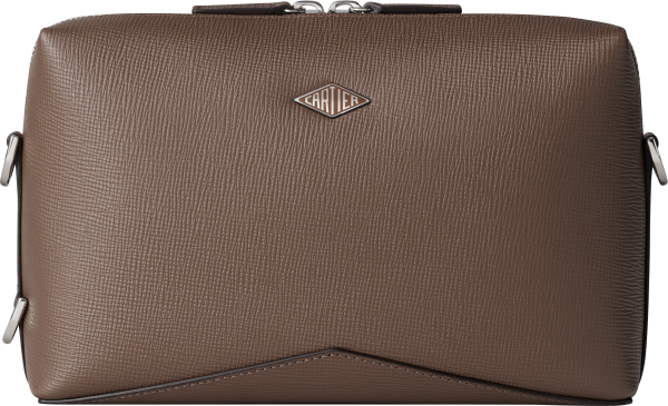 ロザンジュ バッグ ペッパーグレー グレインド カーフスキン、パラジウムフィニッシュ＆エナメル