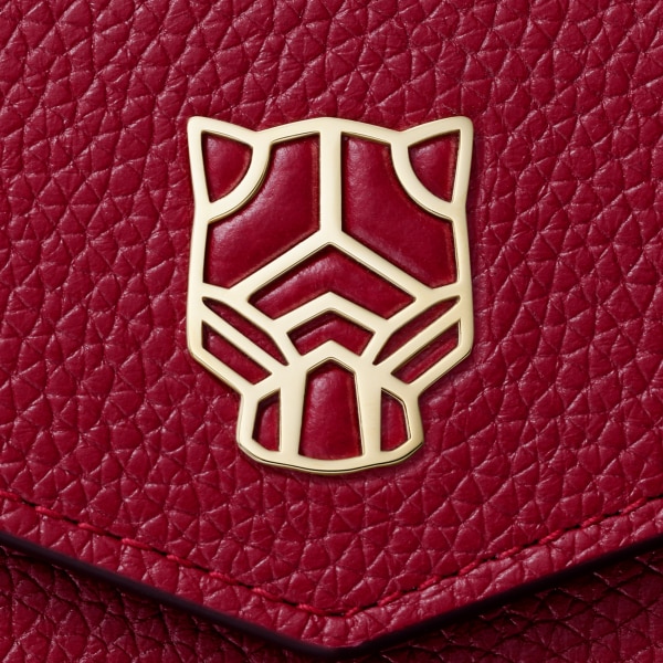 ウォレット パンテール グラフィック  ボルドーカラー カーフスキン、ゴールドフィニッシュ