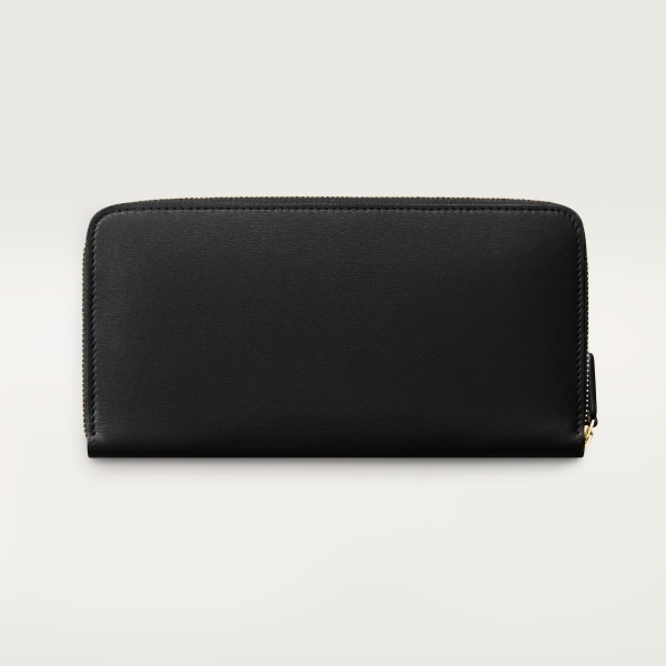 ウォレット パンテール C  ブラック カーフスキン、ゴールドフィニッシュ
