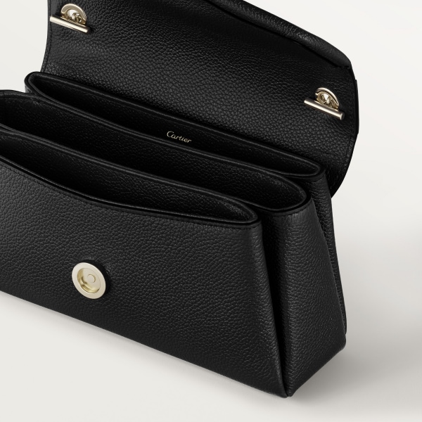 ナノ バッグ パンテール グラフィック  ブラック グレイン カーフスキン、ゴールドフィニッシュ