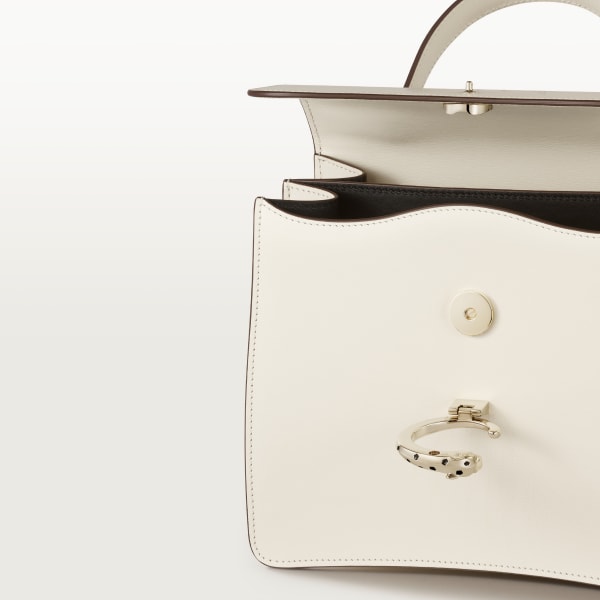 スモール バッグ パンテール C  ソルトホワイト カーフスキン、ゴールドフィニッシュ