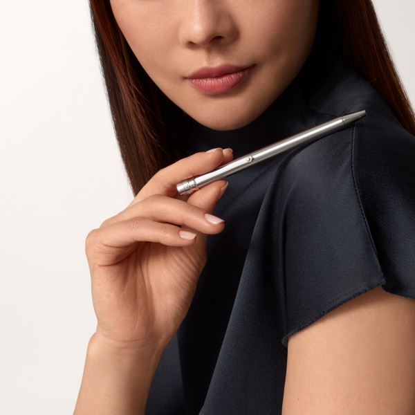 サントス ドゥ カルティエ ボールペン スモールモデル、ブラッシュドメタル、パラジウムフィニッシュ