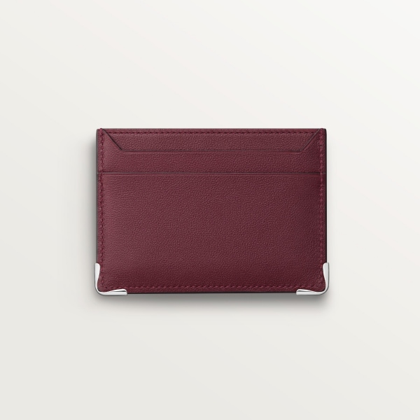 カード ホルダー マスト  ボルドーカラー カーフスキン、XLドットロゴ プリント、パラジウムフィニッシュ