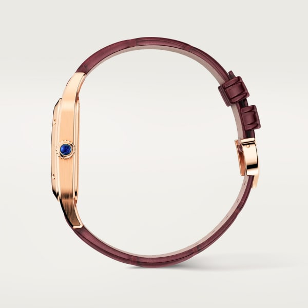 サントス デュモンスケルトン ウォッチ、マイクロローター ラージモデル、自動巻きメカニカル スケルトンムーブメント、ピンクゴールド、レザー