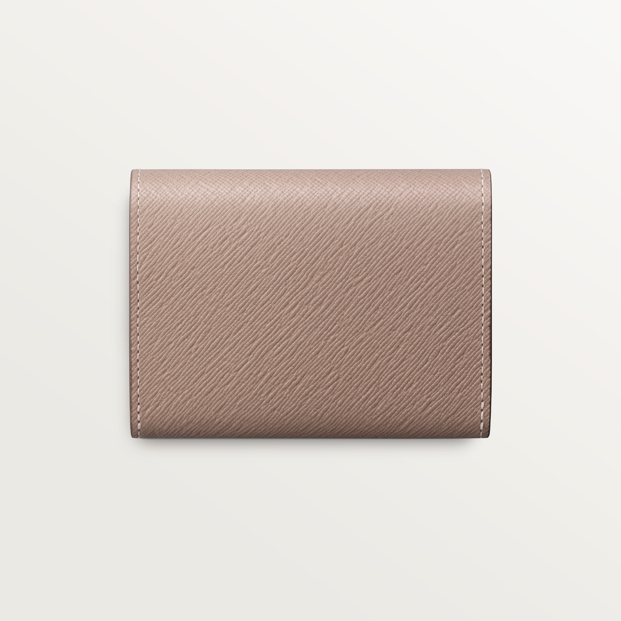 ウォレット C ドゥ カルティエ クレイカラー テクスチャード カーフスキン、ゴールドフィニッシュ