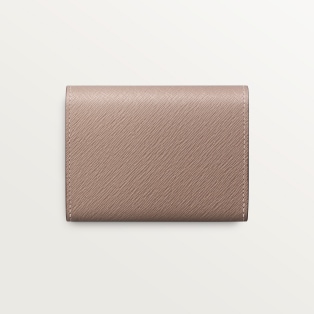 ウォレット C ドゥ カルティエ  クレイカラー テクスチャード カーフスキン、ゴールドフィニッシュ