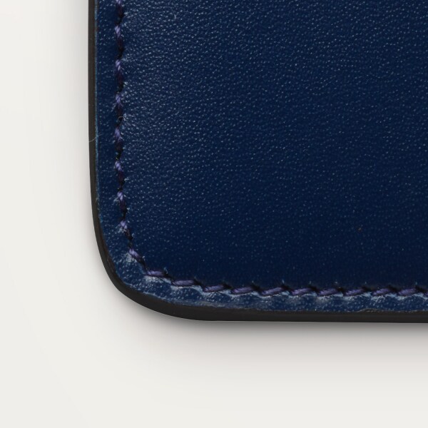 C ドゥ カルティエ シンプル カードホルダー ミッドナイトブルー カーフスキン、ゴールド フィニッシュ