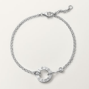 <span class='lovefont'>A </span> ブレスレット、チェーン、ダイヤモンド2石 ホワイトゴールド、ダイヤモンド
