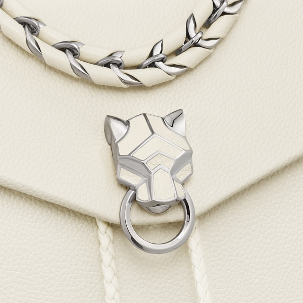 バックパック パンテール グラフィック  ソルトホワイト グレインド カーフスキン、パラジウムフィニッシュ