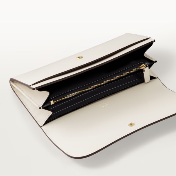 ウォレット パンテール C  ソルトホワイト カーフスキン、ゴールドフィニッシュ