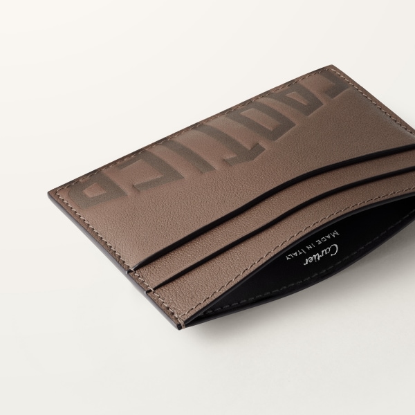 ロザンジュ カードホルダー  エンボス加工 ペッパーグレー スムースカーフレザー