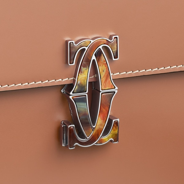 C ドゥ カルティエ ショルダーバッグ ミニ タン カーフスキン、パラジウムフィニッシュ、リサイクルアセテート